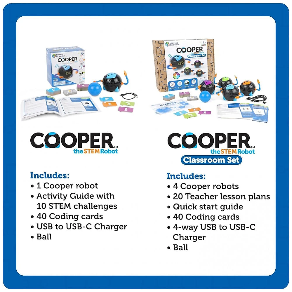 Learning Resources Cooper o Robô STEM - Codificação para Crianças, Brinquedos Educacionais, Robótica, Programação Montessori
