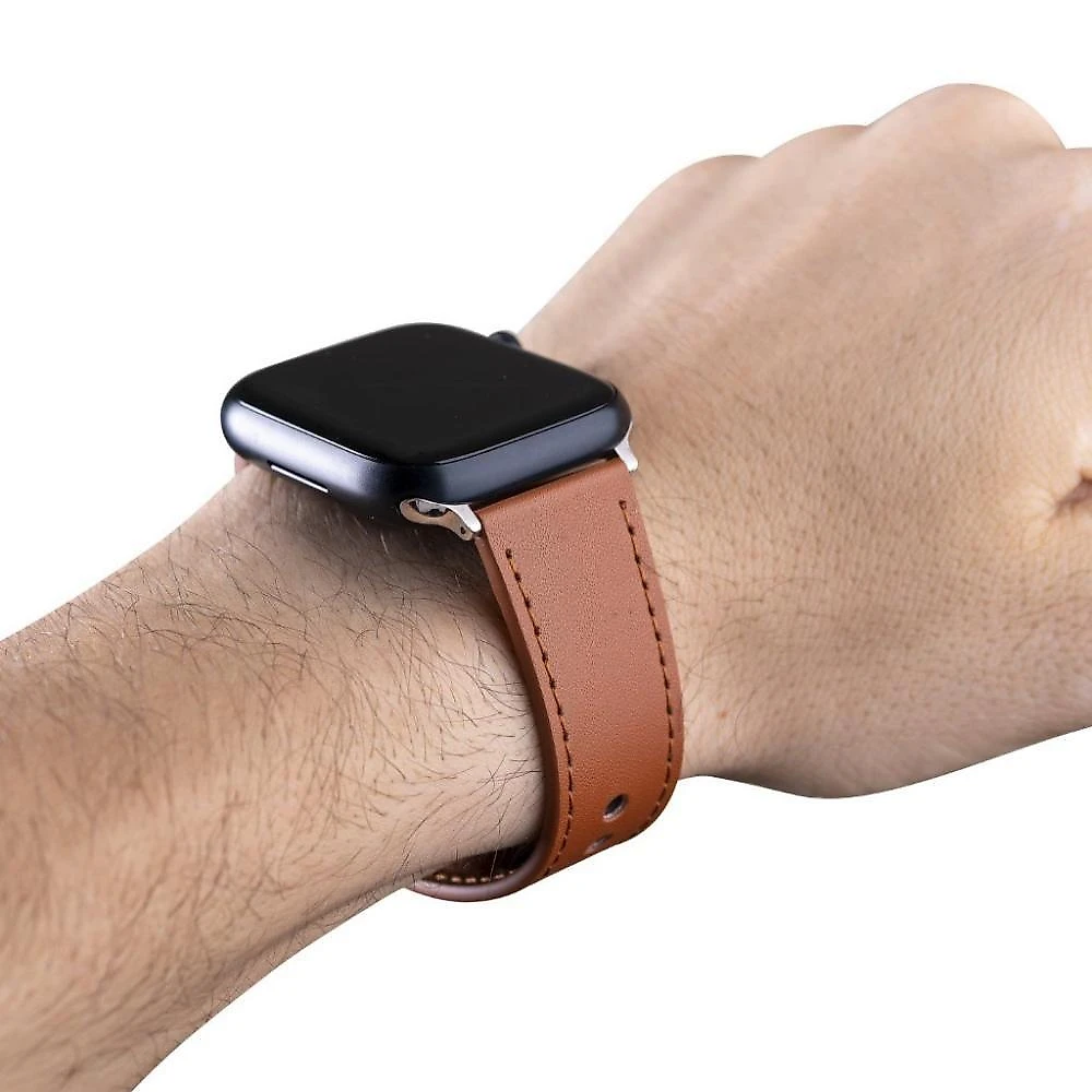 Pulseira De Couro Para Apple Watch 38 / 40 / 41Mm - Marrom - Gshield