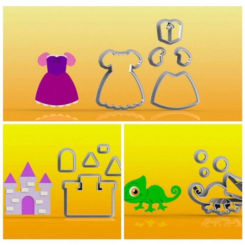 Cortador Kit Rapunzel em Plástico PLA Transparente com 3 Modelos Modulares HB Formas e Cortadores