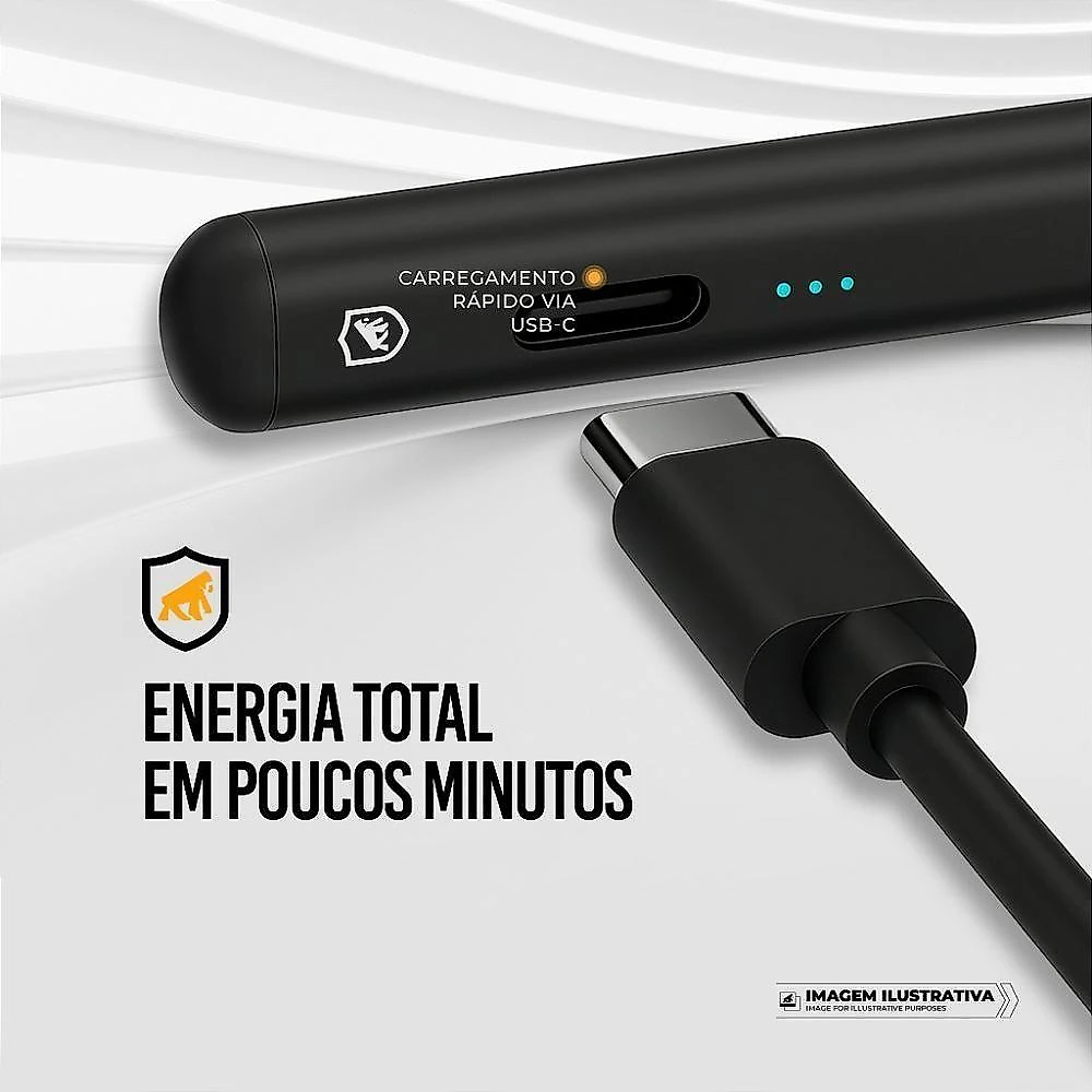 Caneta Touch Capacitiva Pro com Palm Rejection com Ponta POM de Alta Precisão Preta Gshield