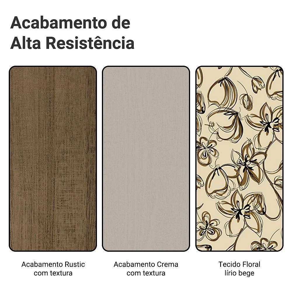 Kit 6 cadeiras de jantar 4291 rustic/crema/lírio bege madesa
