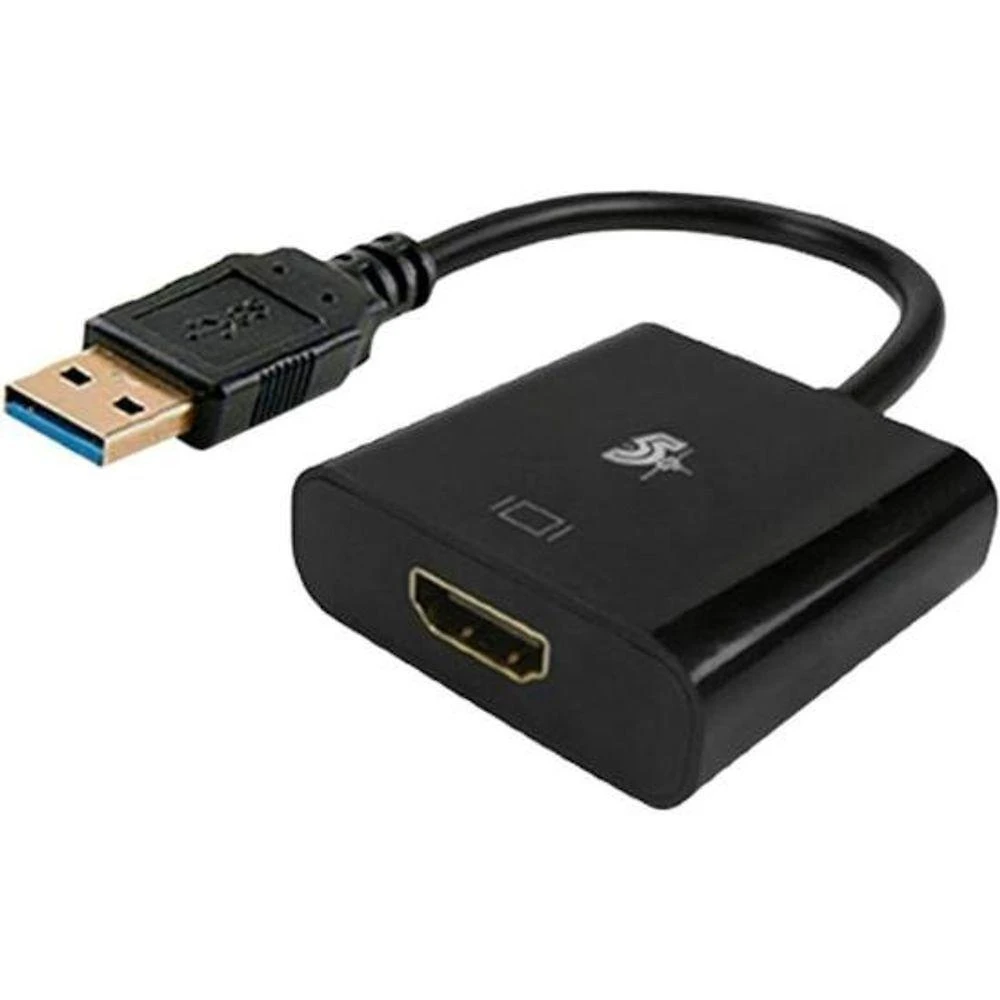 Conversor USB para HDMI Pix [F002] com Instalação Simples e Rápida e Alta Resolução Preto 5+