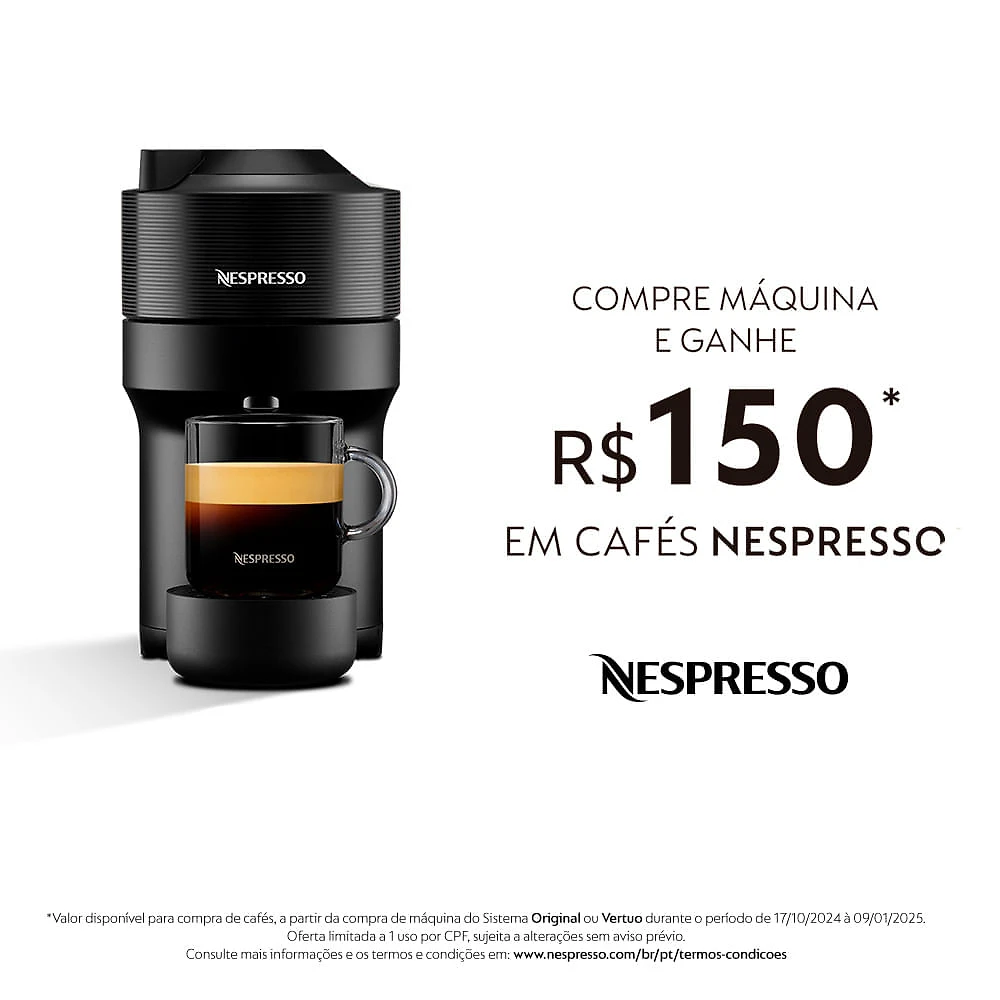 Miniatura Cafeteira Nespresso Vertuo POP Preta para Café Espresso Manual - GCV2BR 110