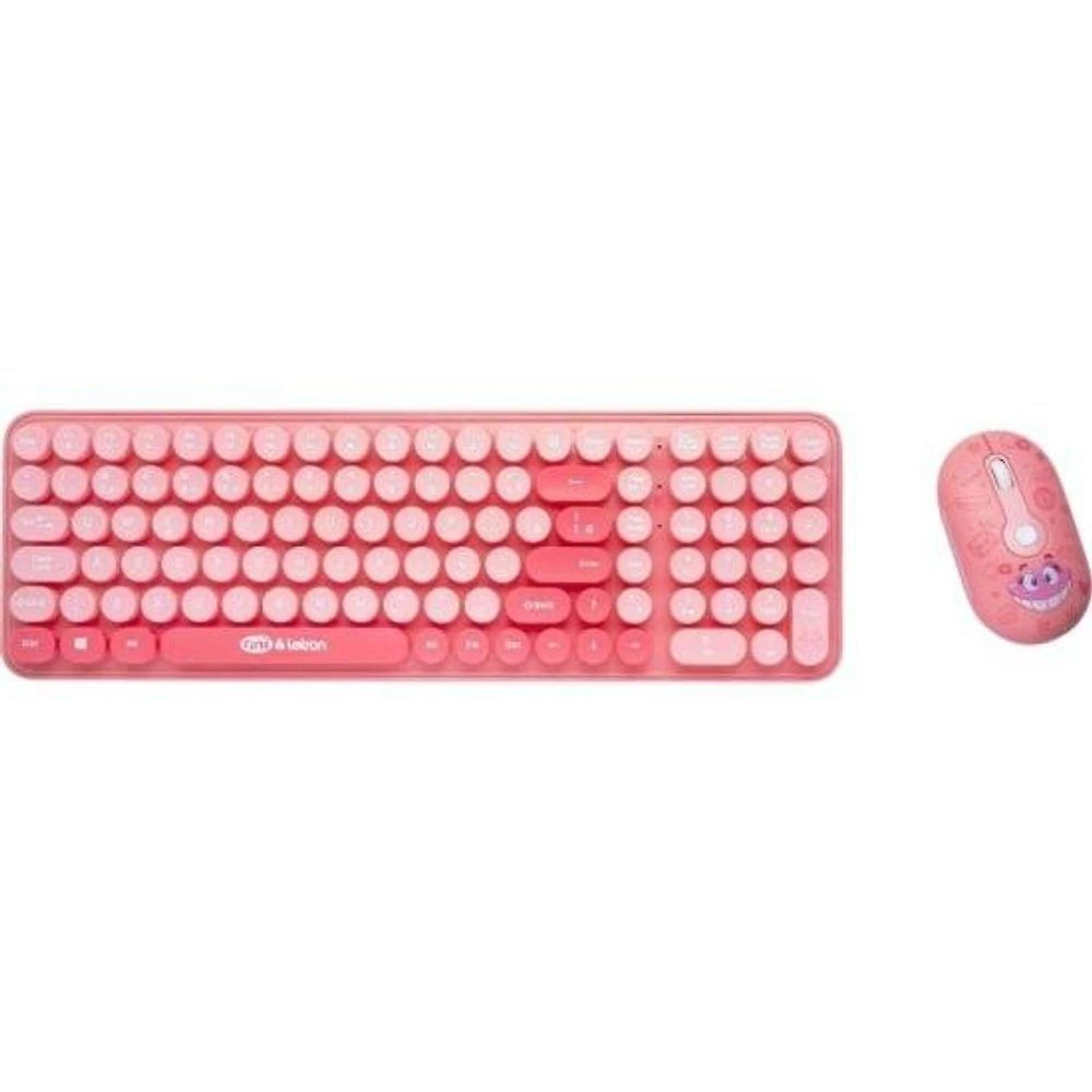 Kit Teclado e Mouse Letron Fini Conexão sem Fio Rosa 105TECLAS ABNT