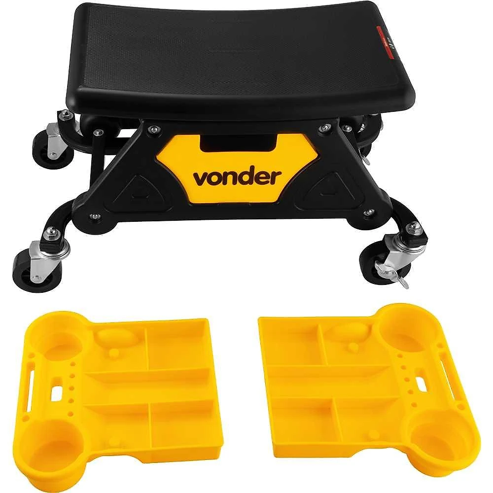 Banqueta plástica para detalhador automotivo e mecânico bdm 360 vonder