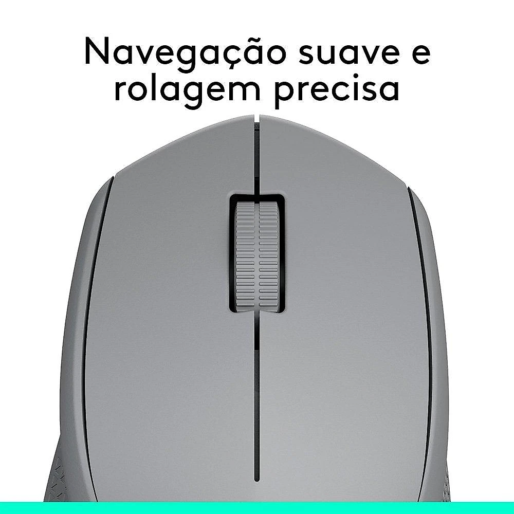 Mouse sem fio Logitech M280 com Conexão USB e Pilha Inclusa, Cinza - 910-004285