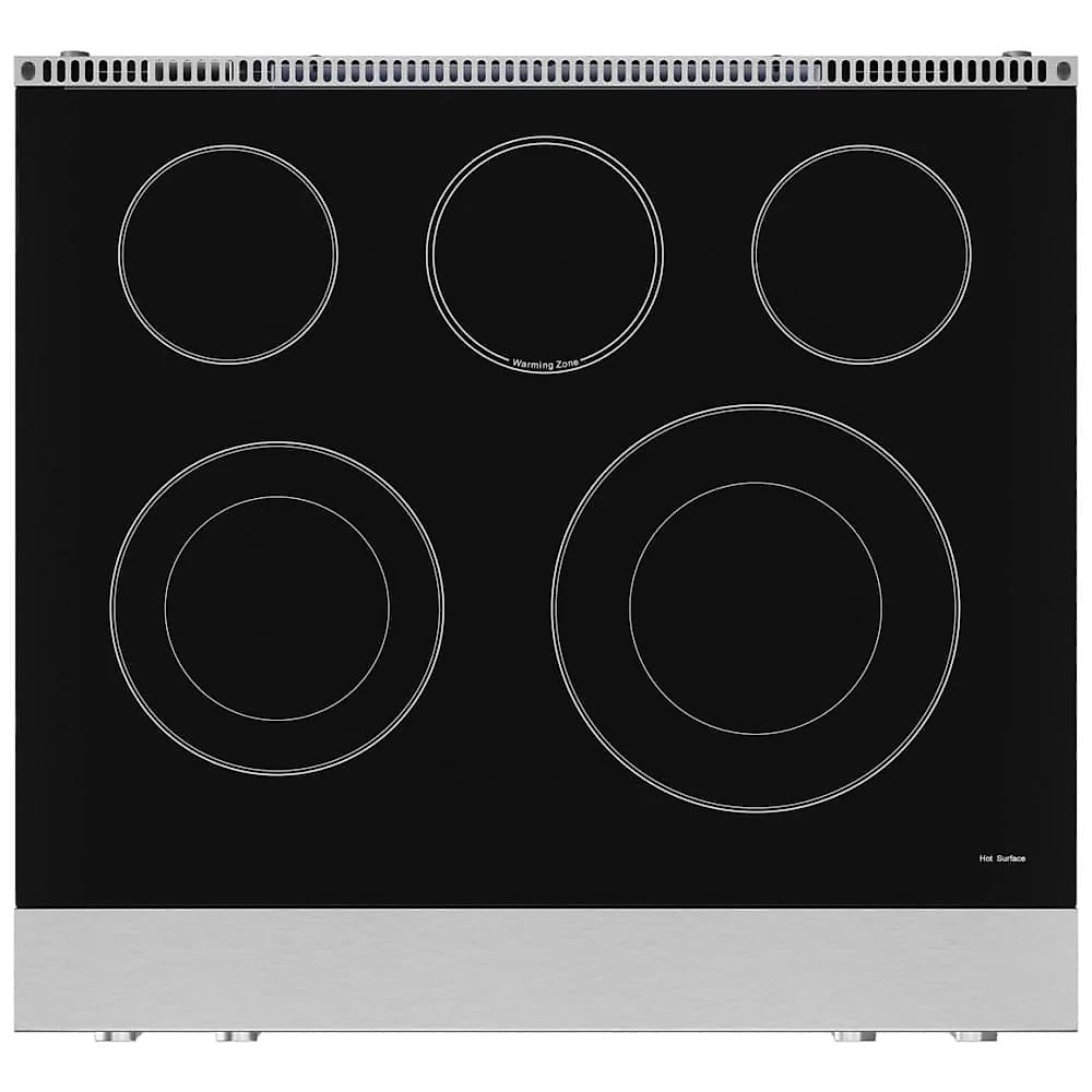 Fogão elétrico de piso 76cm Thor Kitchen Gordon Ramsay vidro cerâmico 5 zonas forno elétrico 129L convecção e grill 220V