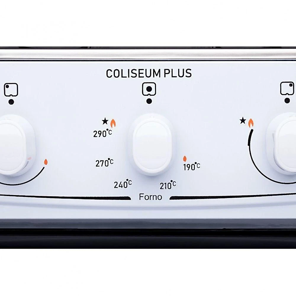Fogão de Piso 4 Bocas GLP Atlas Coliseum Mesa em Aço Inox Acendimento Manual Branco