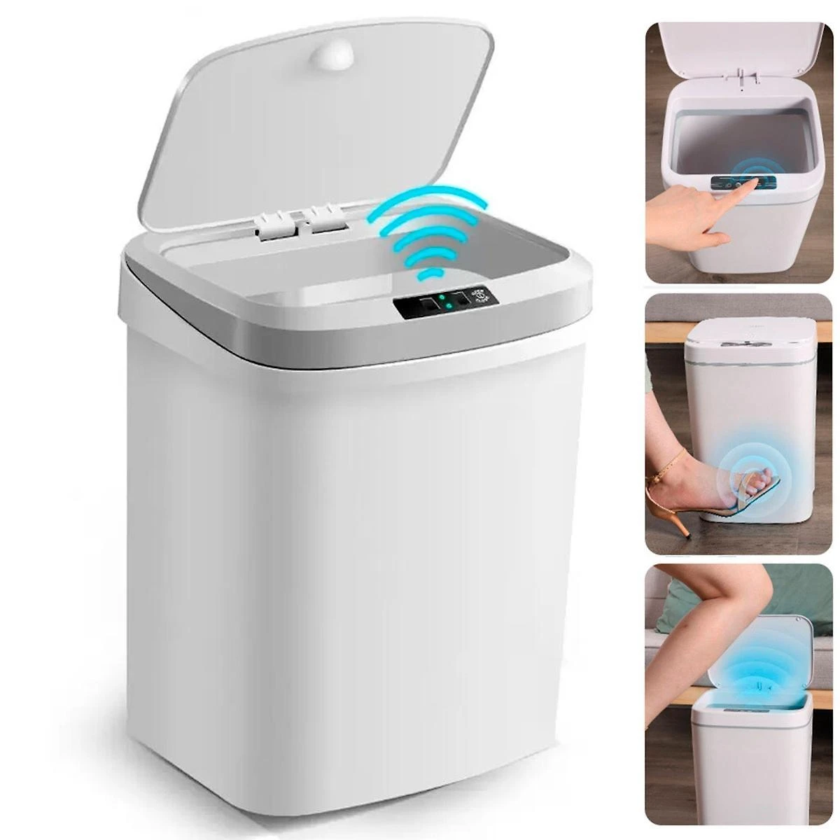 Lixeira Automática Com Sensor Resistente E Recarregável Usb