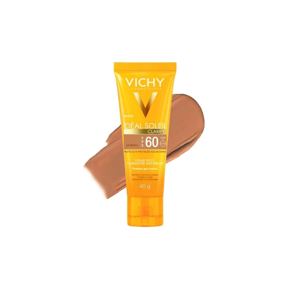 Miniatura Protetor Solar Vichy Ideal Soleil Clarify Cor Morena Fps 60 40g