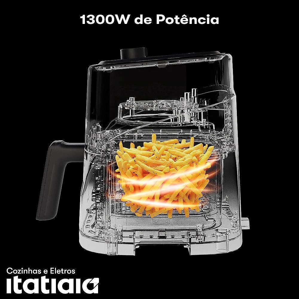 Fritadeira Air Fryer Itatiaia 3,5L 1300W com Grelha Preta 110V