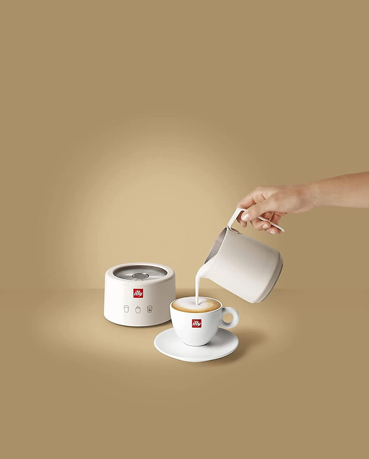 Illy 22986 Espumador de Leite Elétrico Capacidade 150 mL Aço I nox 110V Branco