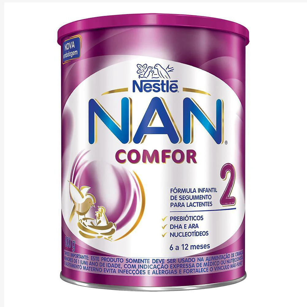 NAN Comfor 2 Fórmula Infantil de Seguimento para Lactentes a Partir do 6º Mês com 800g