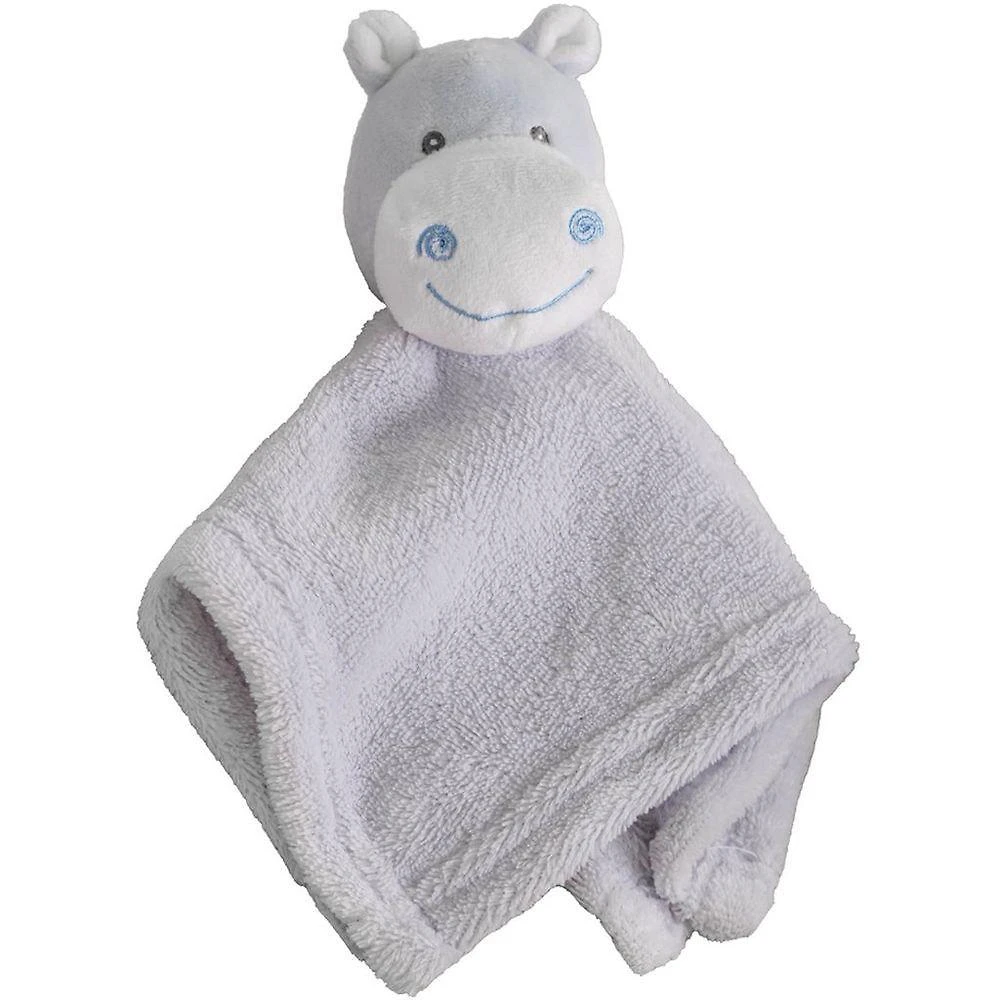 Naninha para Meninos Coral Fleece 100% Poliéster 27x27cm Hipopótamo Azul Claro Bene Casa