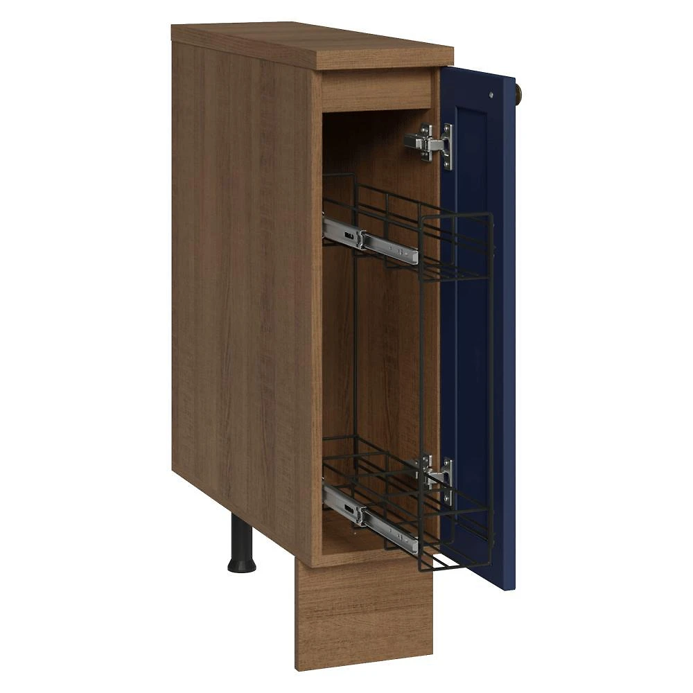 Balcão porta-temperos 20 cm 1 porta rustic/azul vik madesa