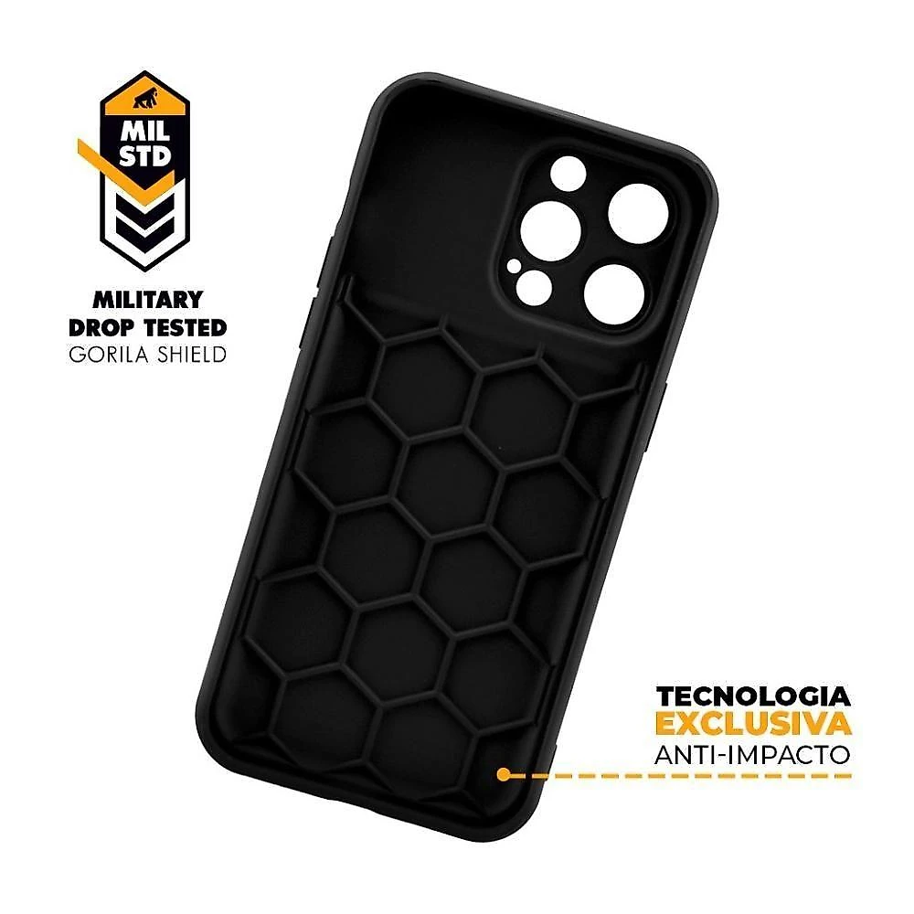 Kit Capa Symetric Preta E Película Defender Pro Privacidade Para Iphone 15 Pro - Gshield