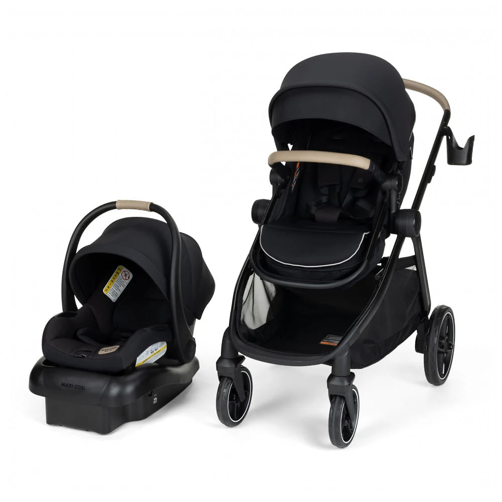 Sistema de Passeio Maxi-Cosi Zelia Pro 5-em-1 com Bebê Conforto Mico Pro Preto Caviar Cáspio