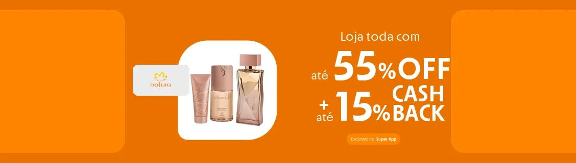 Loja Natura com até 15% de cashback
