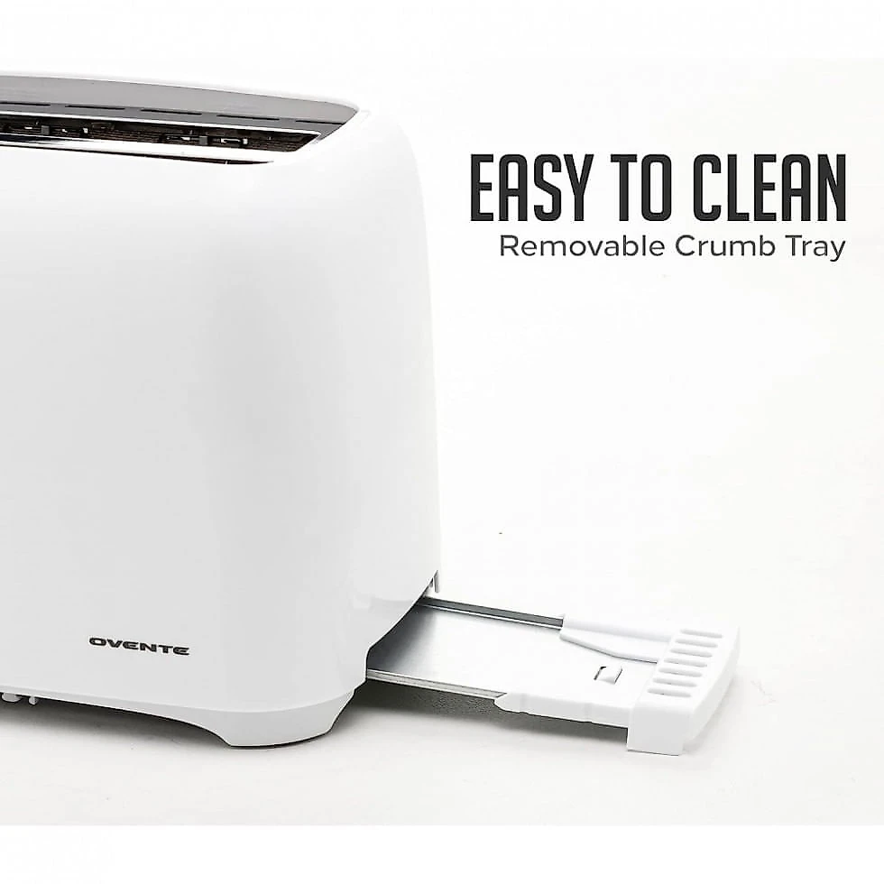 Torradeira Elétrica 2 Fatias com 6 Níveis de Tostagem e Bandeja de Migalhas Removível, 110V 700W, OVENTE TP2210WGY, Br...