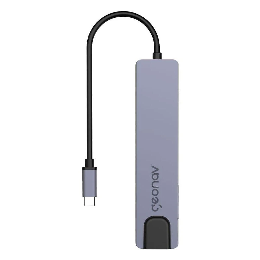 Adaptador Usb-C Multiportas 7 Em 1, Prata, Geonav