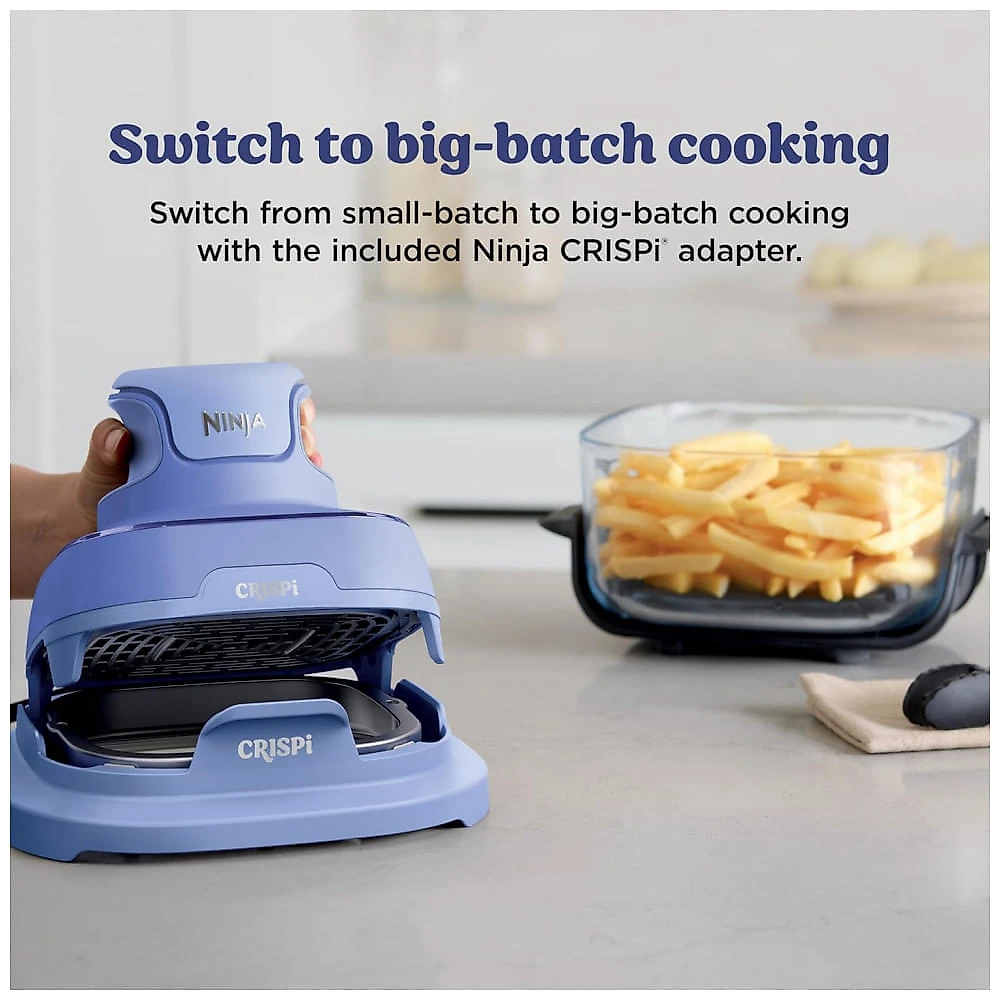 Ninja Air Fryer Crispi Fritadeira 4 em 1 Sistema de Cocção Portátil 3,78 litros, 6 Copos de Vidro, Placas Crocantes, Tampa de Armazenamento Inclusas