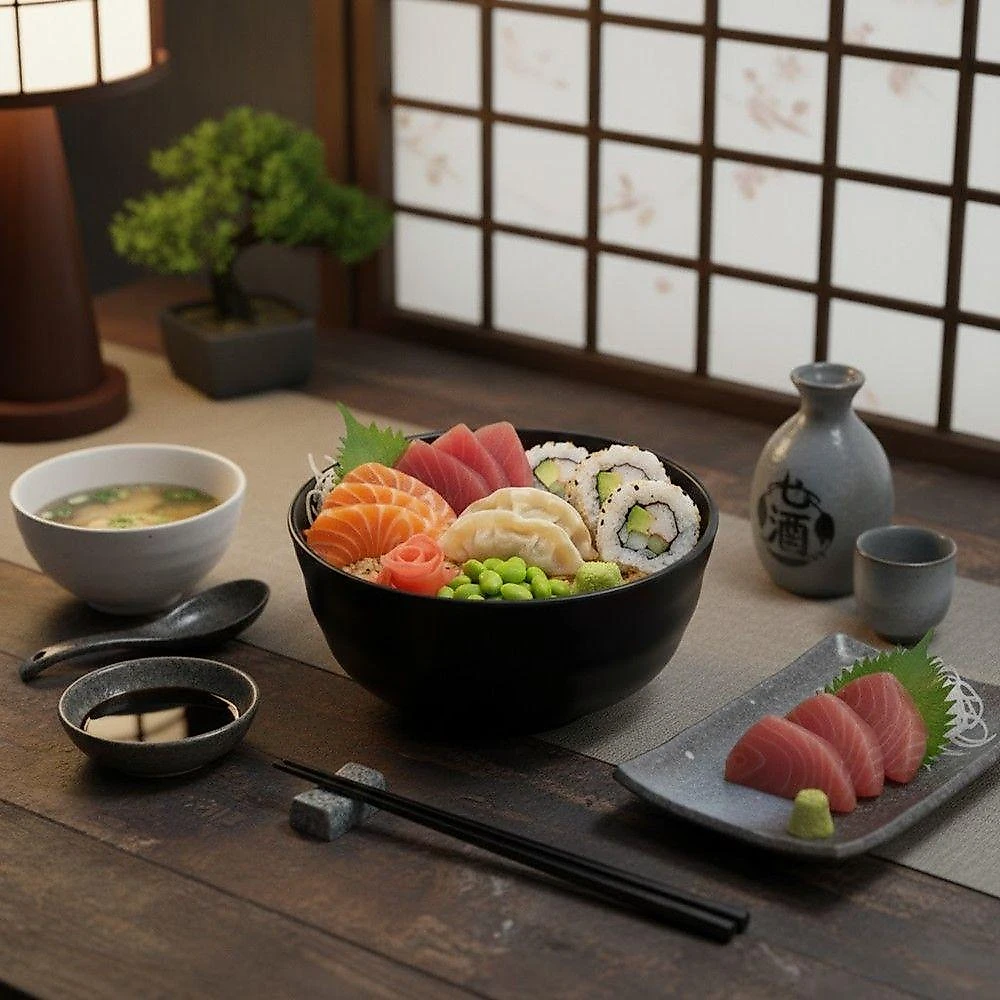 Bowl Tokyo Tigela Japonesa Melamina Resistente para Restaurante Preto 400ML Lyor webcontinental-7893015510267