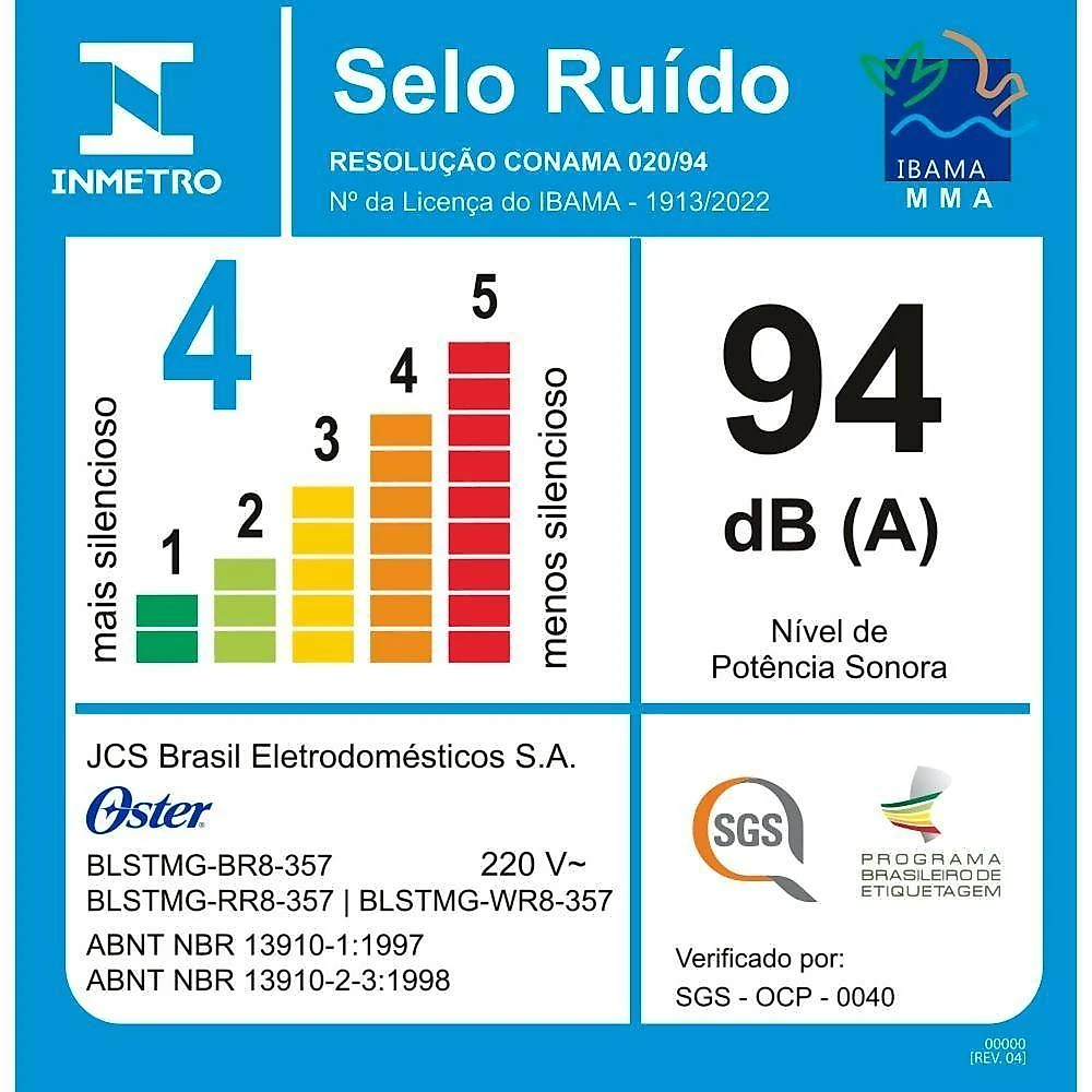 Liquidificador oster super chef 1,5 litros preto 220v 750w blstmg-br8