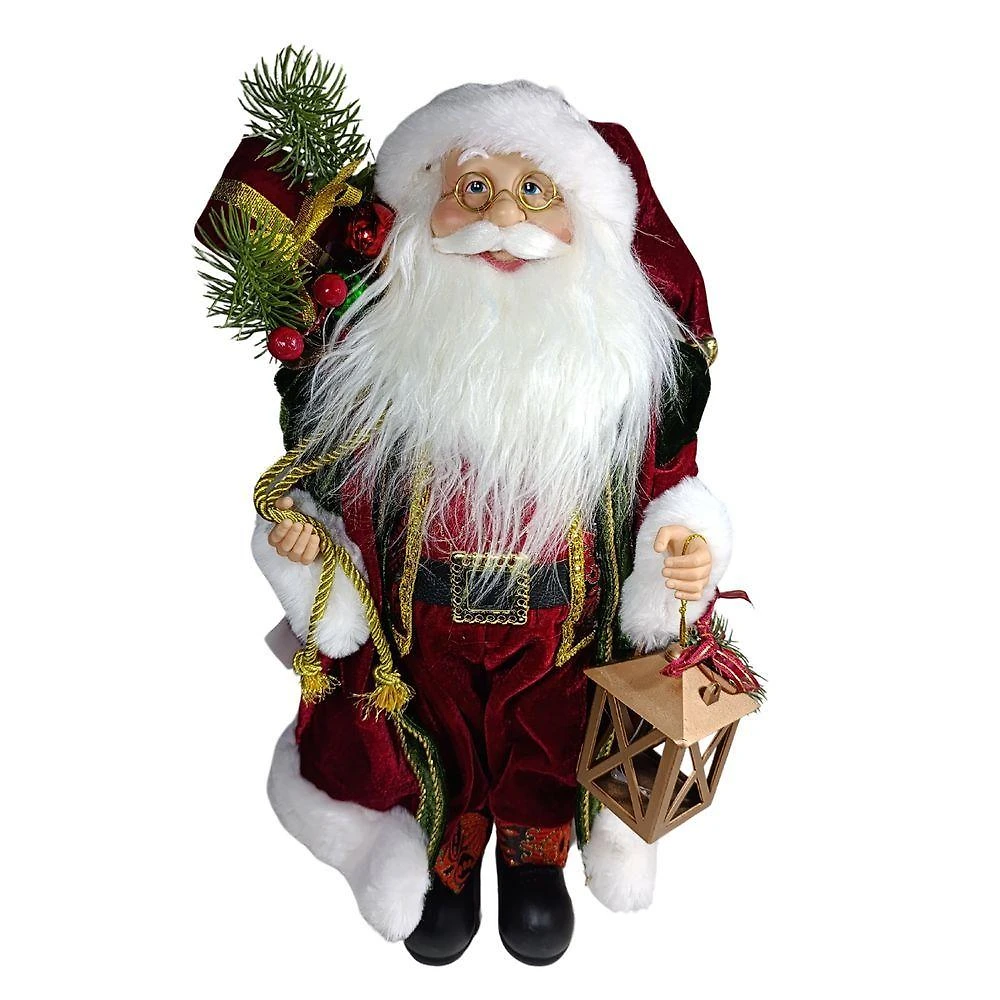 Papai Noel Em Pe Vermelho E Verde 45cm Florarte 80402001