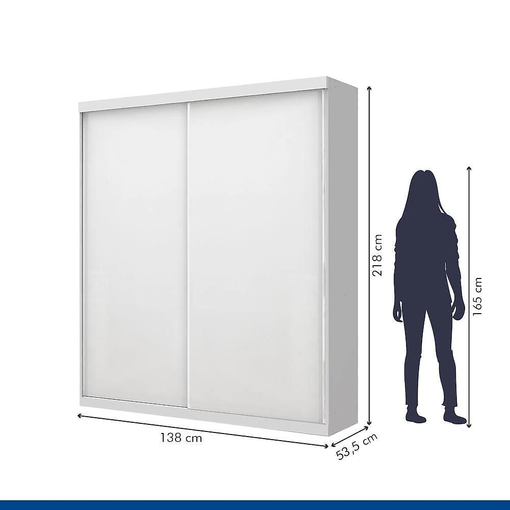 Guarda Roupa Solteiro 2 Porta De Correr Kiara Minastex Branco