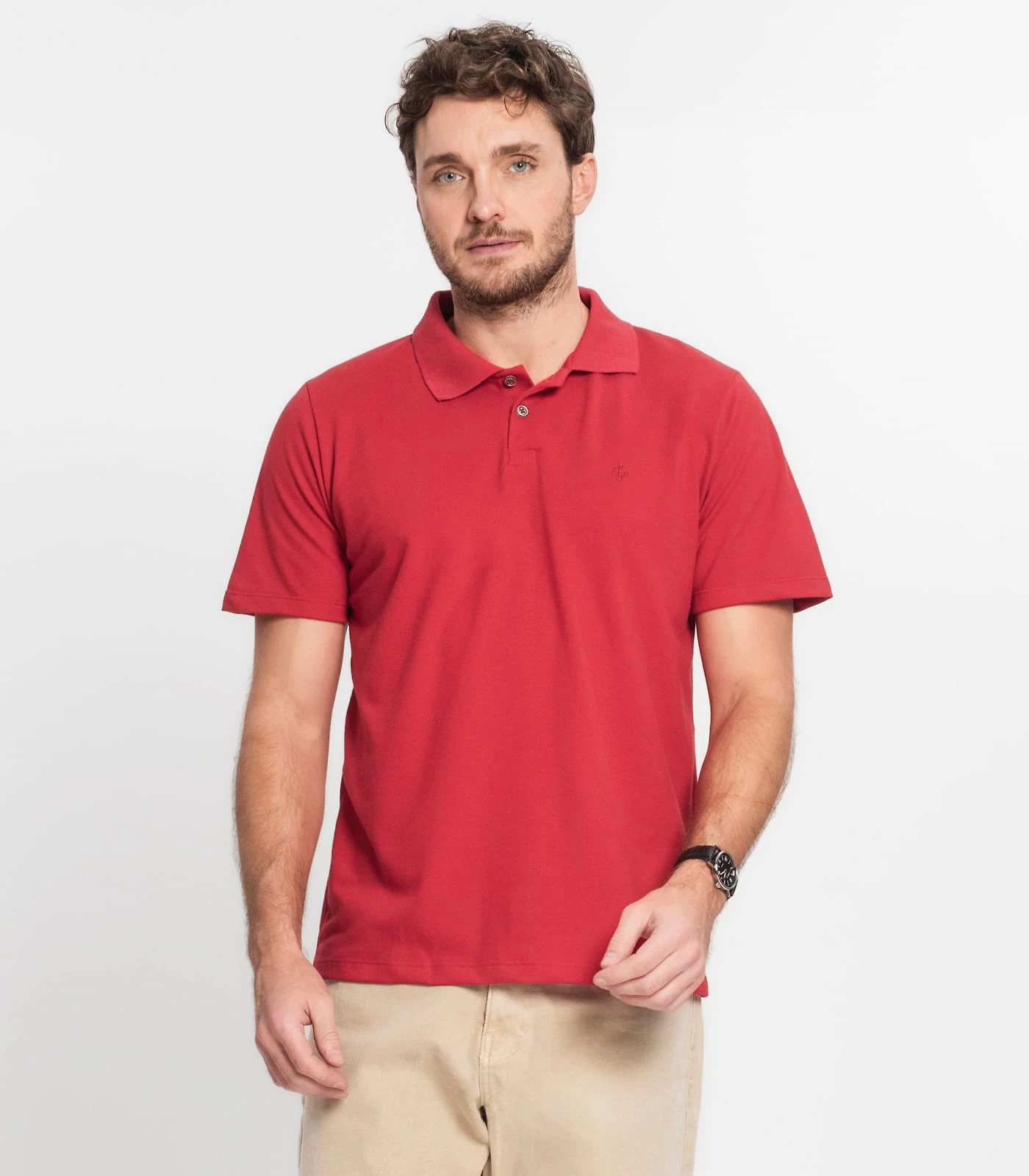 Camisa Polo Masculina Diametro Vermelho