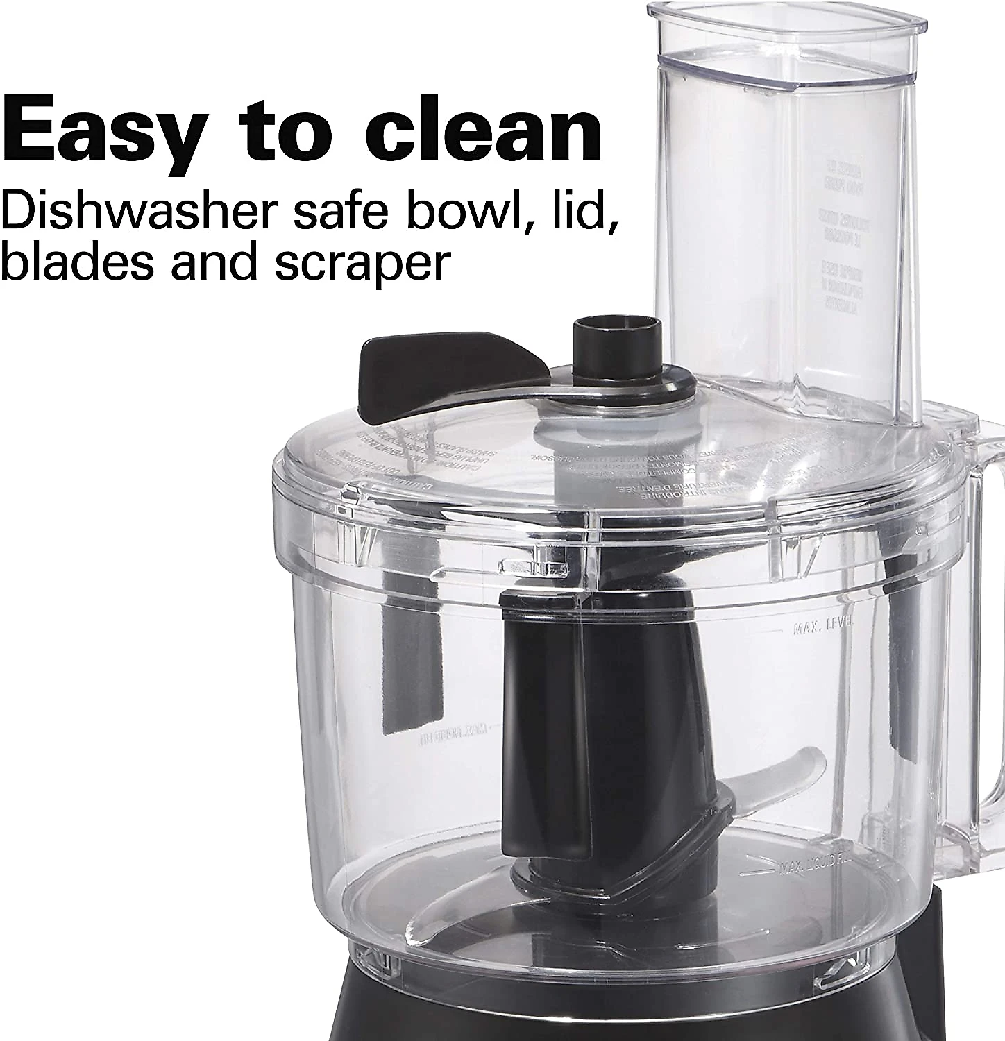 Hamilton Beach Processador de Alimentos, capacidade de 2,3L, c/bocal e rampa e alimentação grande, 450W, 110V, prata.