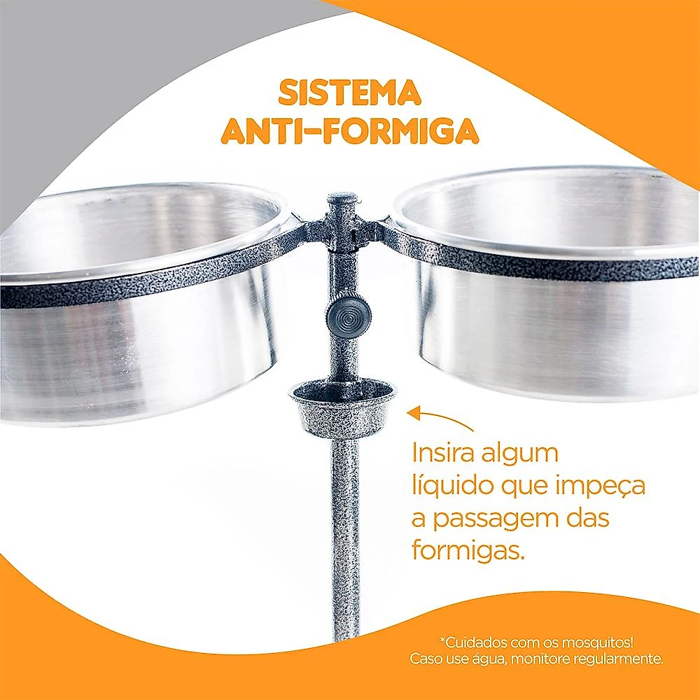 Comedouro Ajustável NF Pet Sistema Antiformiga - Tam. P