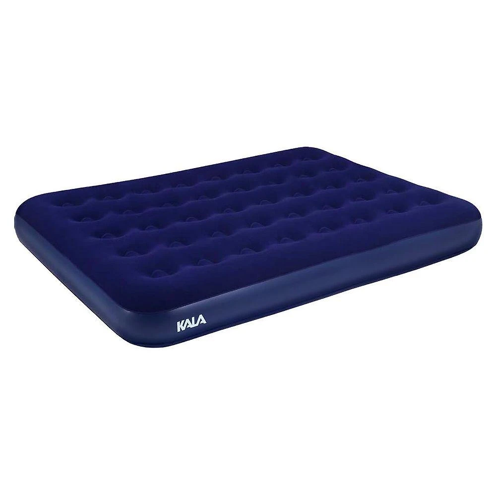 Colchão Inflável Casal PVC Superfície Aveludada 191x137x22cm Azul Kala