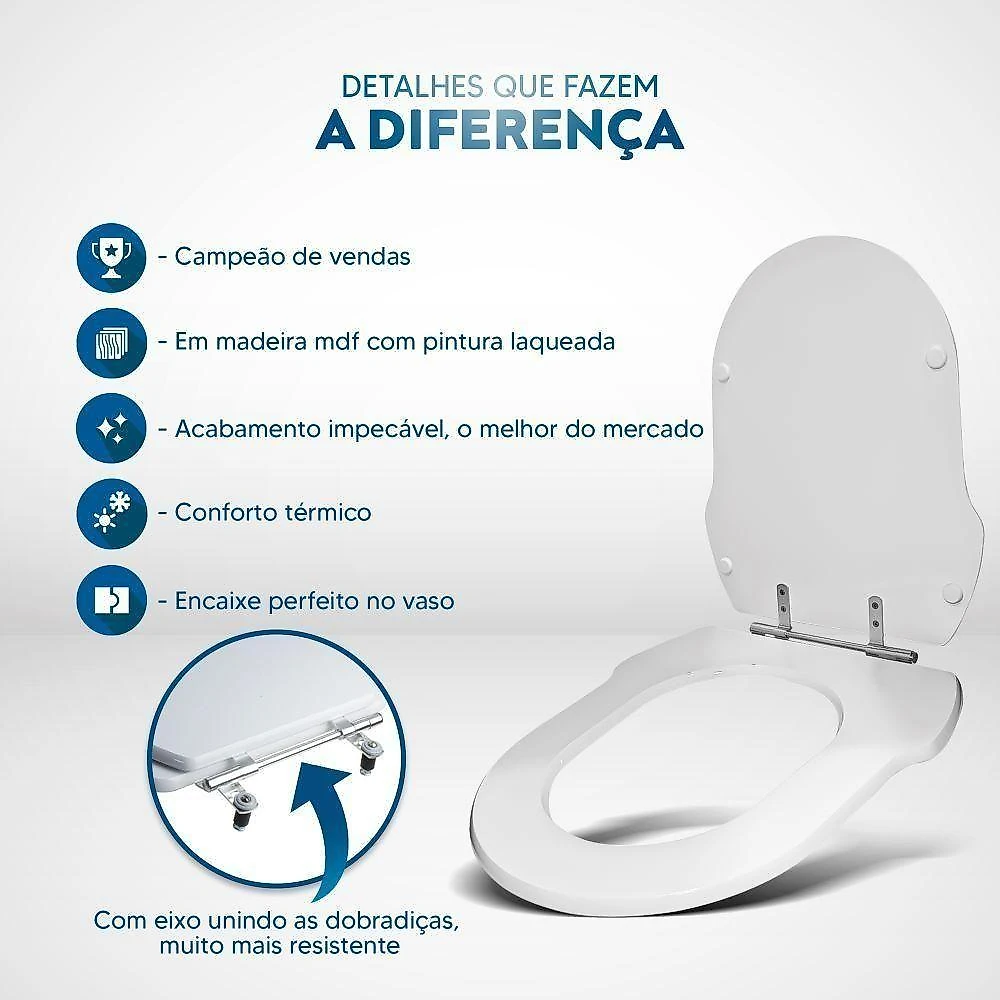 Assento Sanitário Hampton Branco Para Vaso Incepa