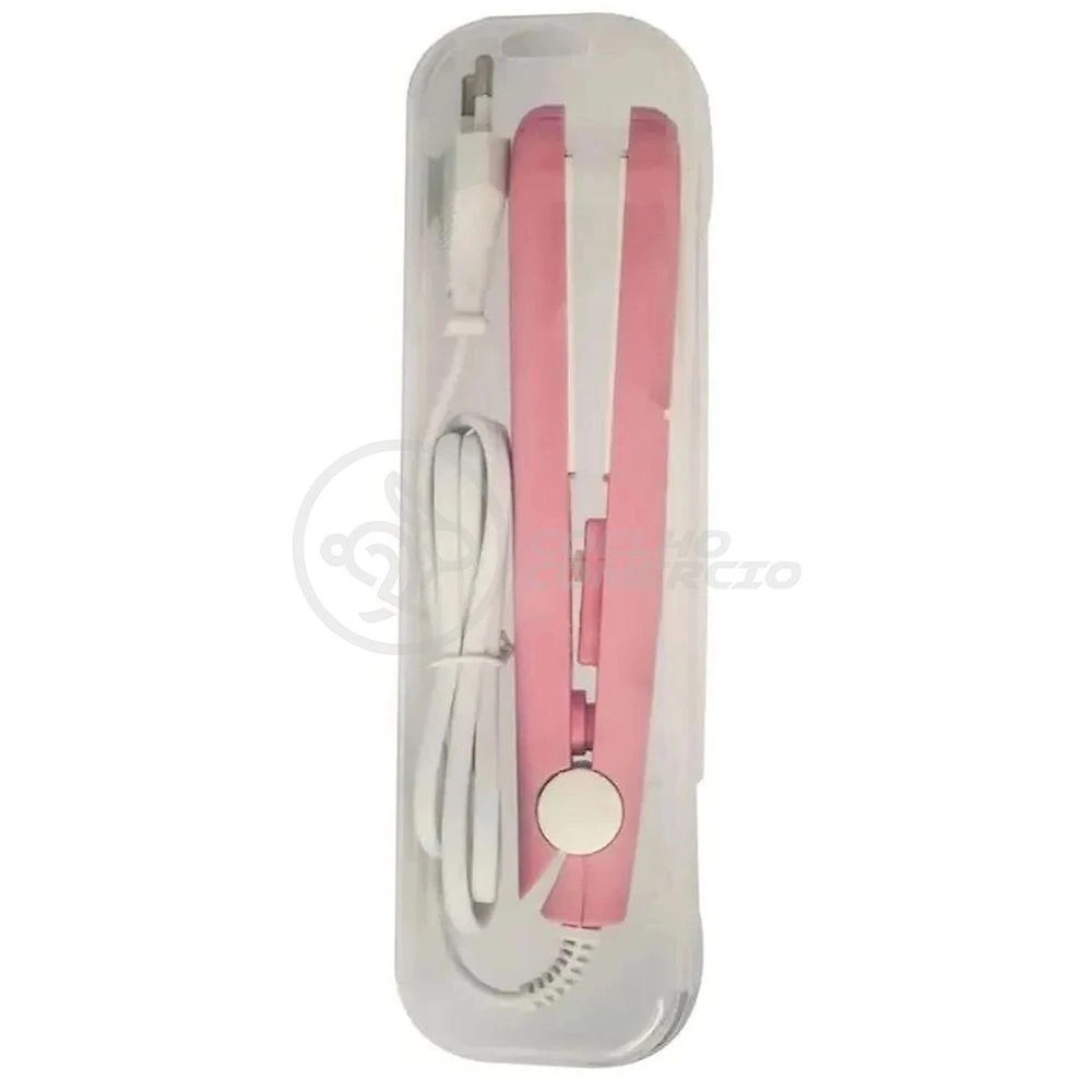 Mini Chapinha Prancha 17Cm Bivolt 110|220V Profissional Rosa