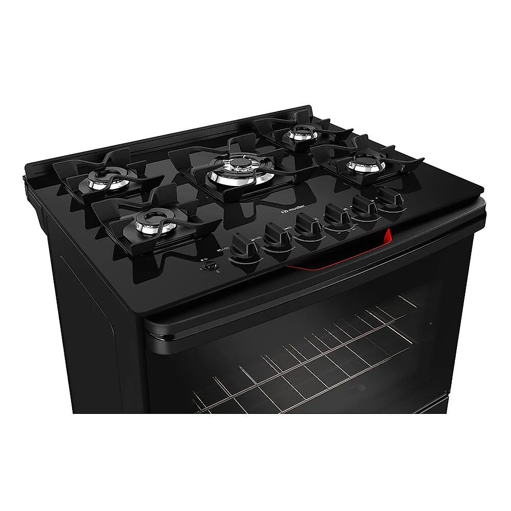 Fogão à Gás 5 Bocas Mueller, Preto Fosco MFV5BF Preto - Bivolt