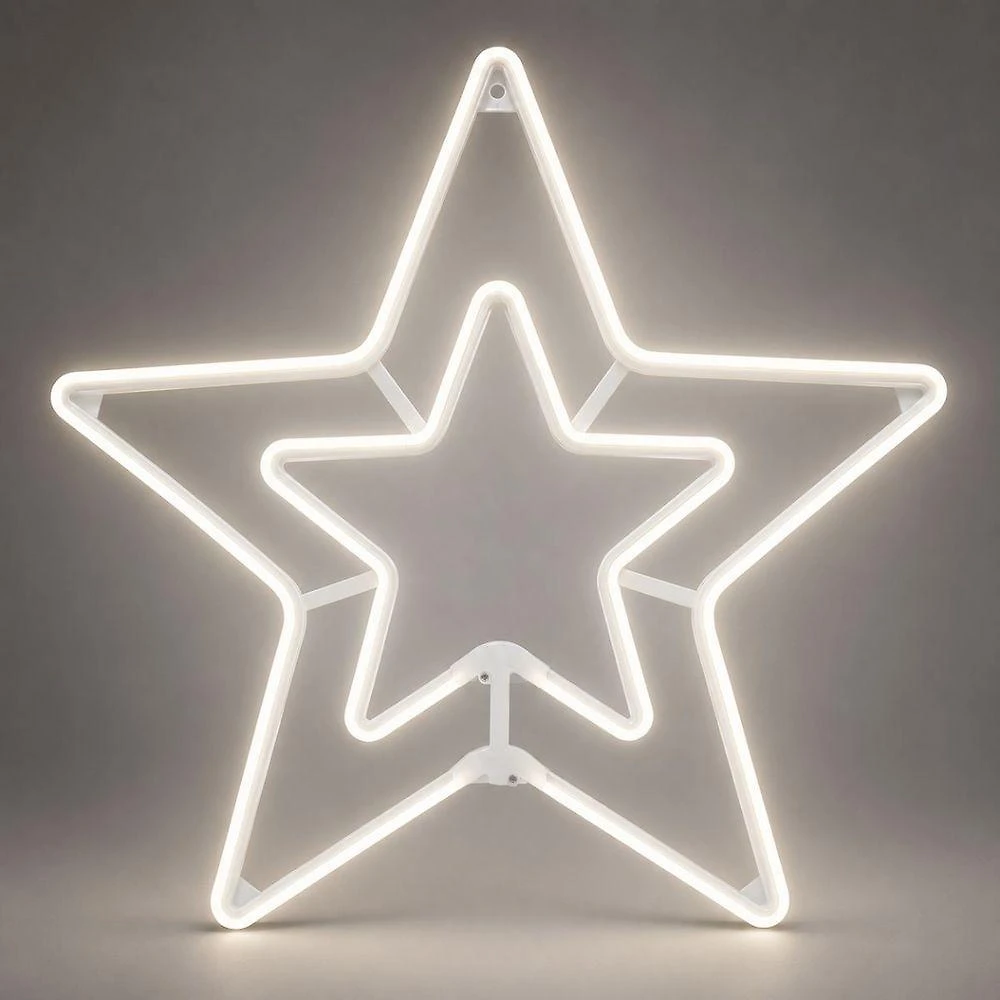Estrela de Neon 15008 com 8 Funções de Iluminação em Branco Frio 60CM 110V