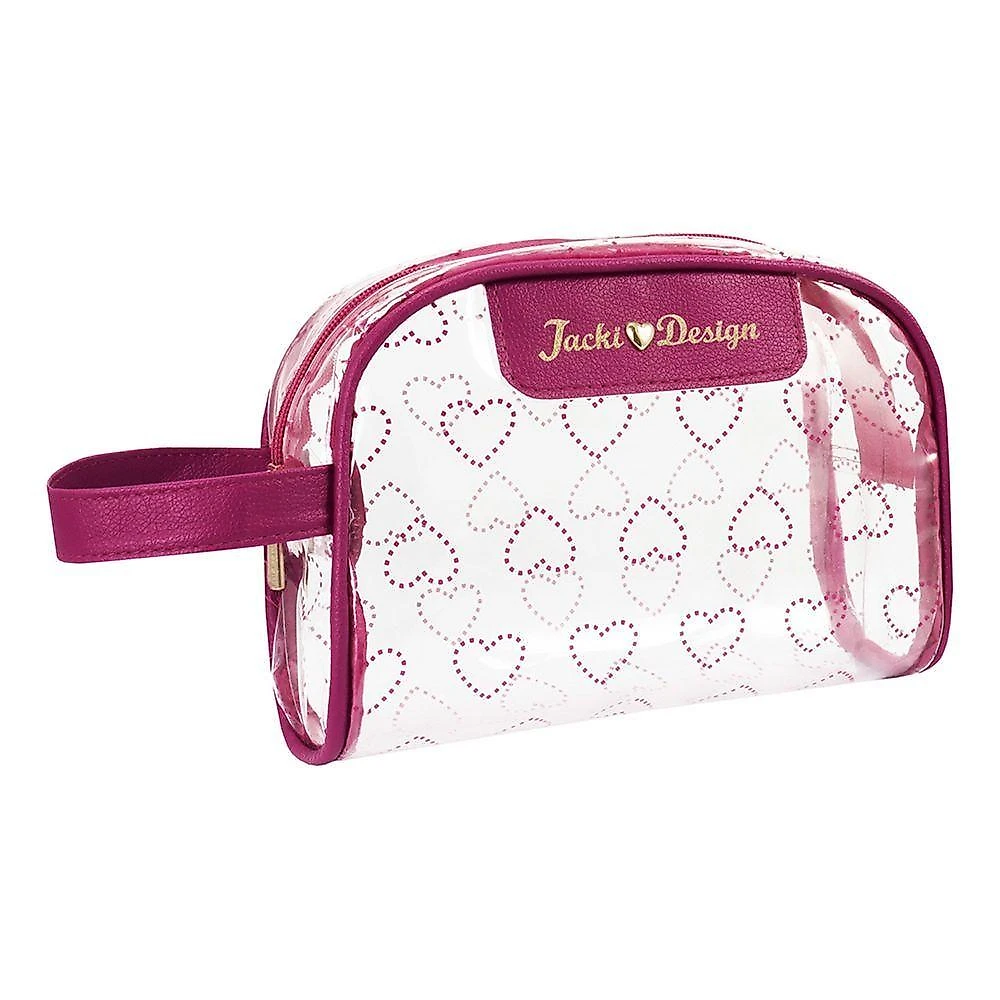 Kit Bolsa Shopper E Necessaire Transparente Love Vinho