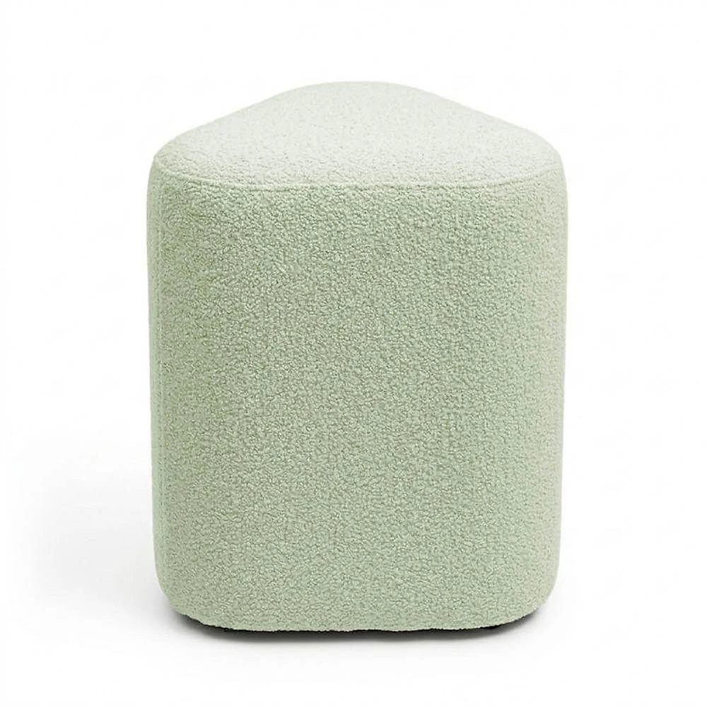 Puff Triangular Lucas Bouclê Espuma Poliéster Verde Oliva Pallazio