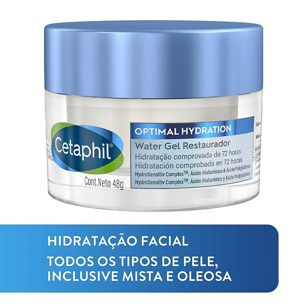 Gel hidratante facial restaurador cetaphil water gel optimal hydration 48g