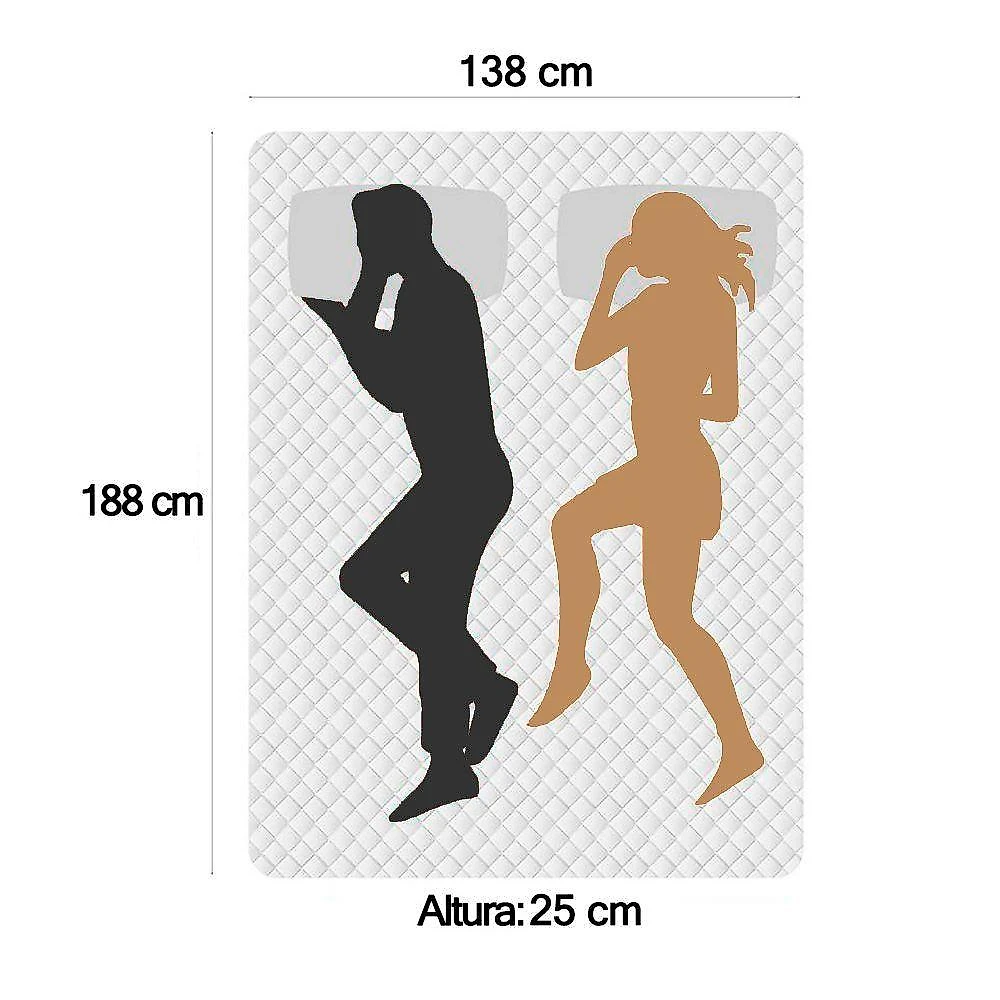 Cama Box Casal Sintético Cremil + Colchão Molas Ensacadas Airprime 138cm Branco - Suporta Até 120kg Por Pessoa