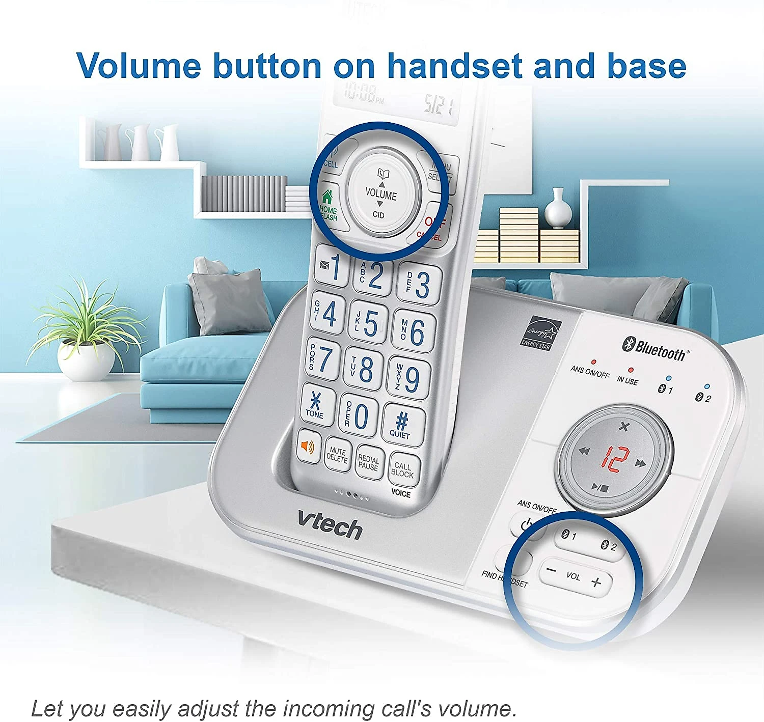 VTech VS11227 Telefone sem Fio com Bluetooth Secretária Eletrônica 2 Aparelhos