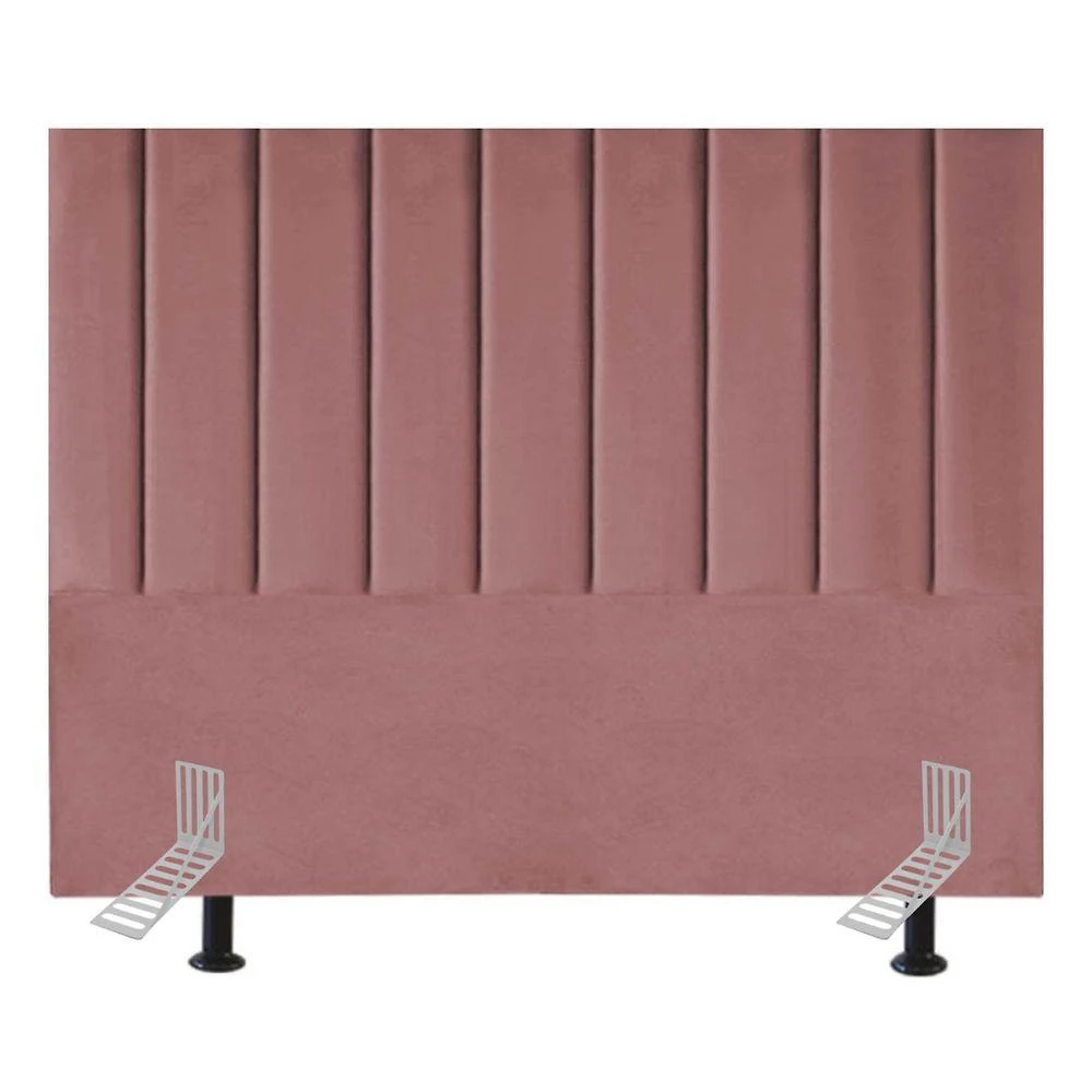 Cabeceira Cama Casal Box Queen 160 Cm Sara Veludo E Frame Rosé