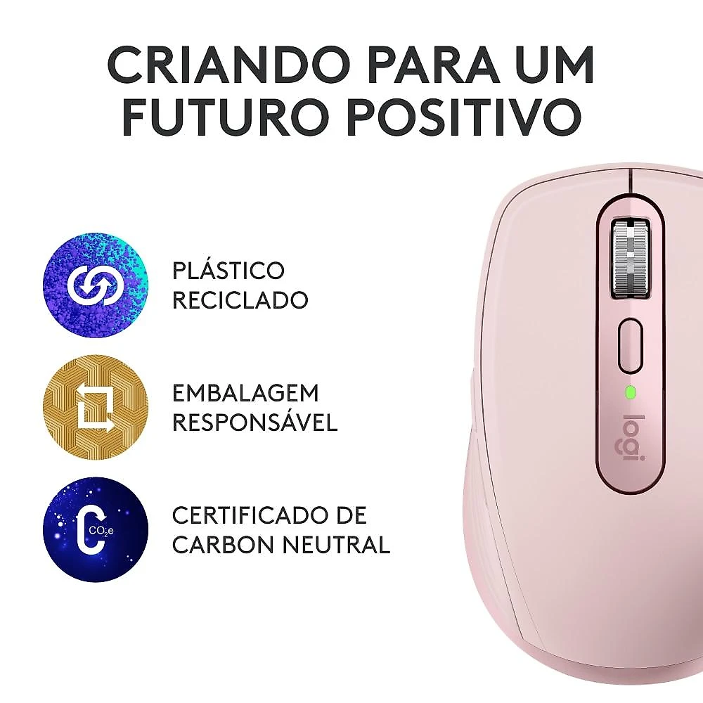 Mouse sem fio Logitech MX Anywhere 3S  - Rosa