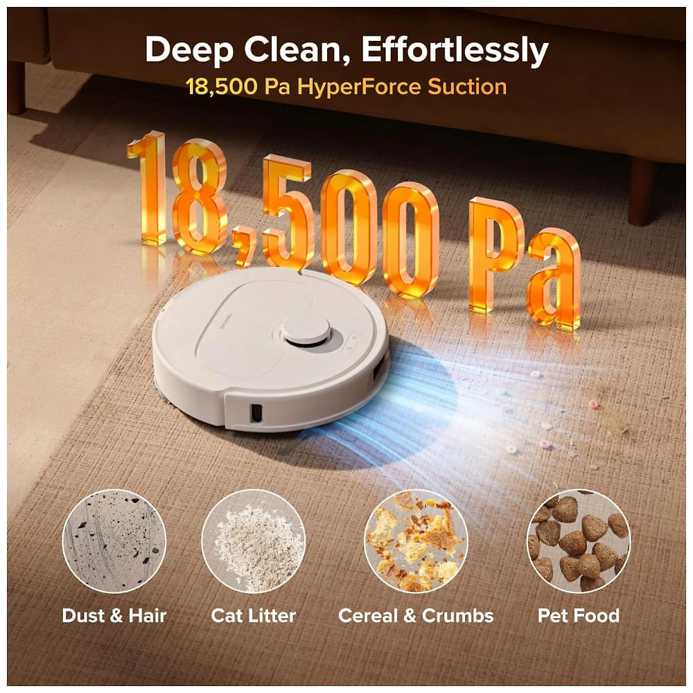 Miniatura Robô Aspirador Roborock Qrevo S Pro Branco com Esfregão 18.500Pa Dock Multifuncional 120V