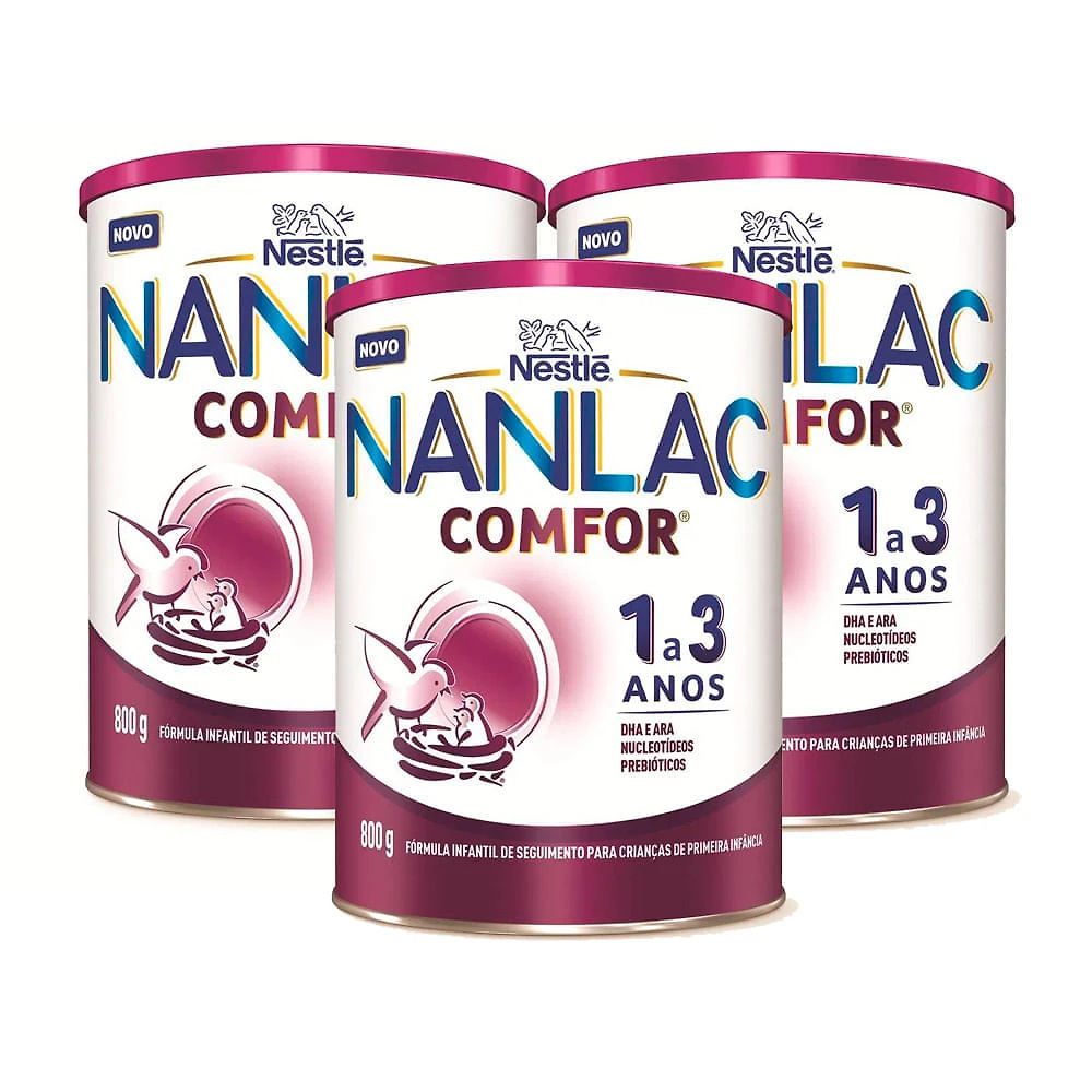 Fórmula Infantil NANLAC Comfor 800g | Kit com três unidades
