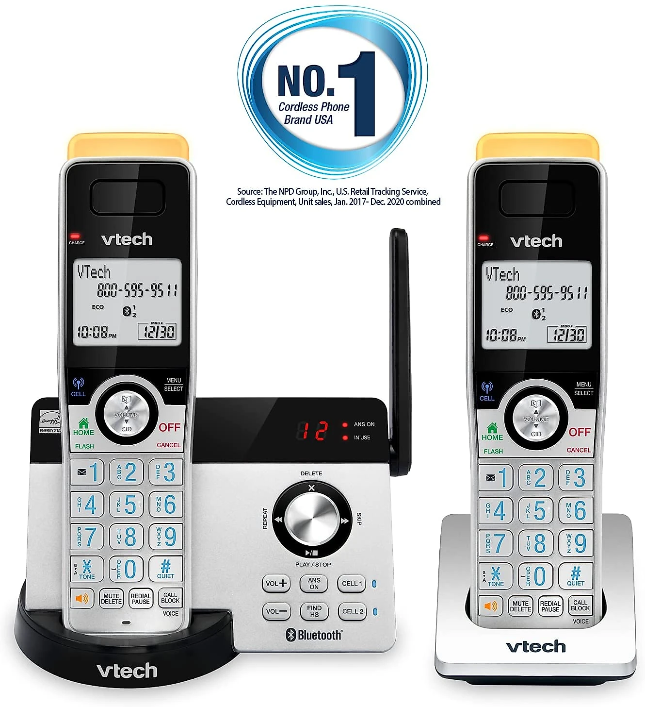 VTECH IS81212 Telefone sem Fio Expansível com Bluetooth e Secretária Eletrônica 2 Und