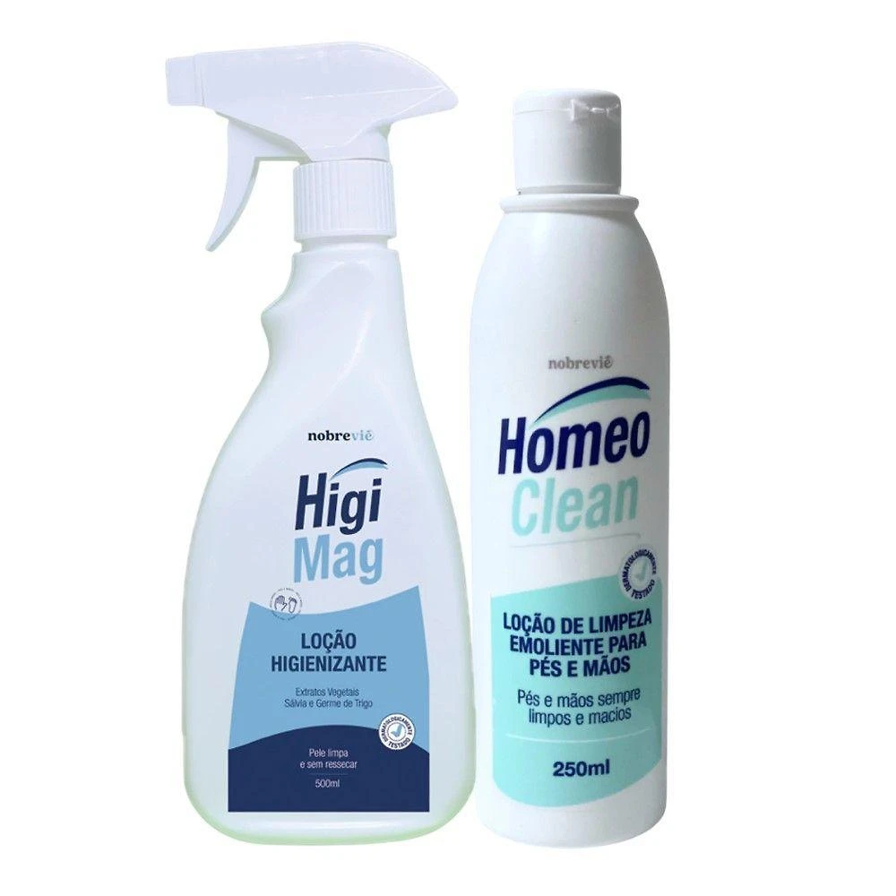 Kit Loção Higienizante Higi Mag 500ML e Loção Emoliente Homeo Clean 250ML