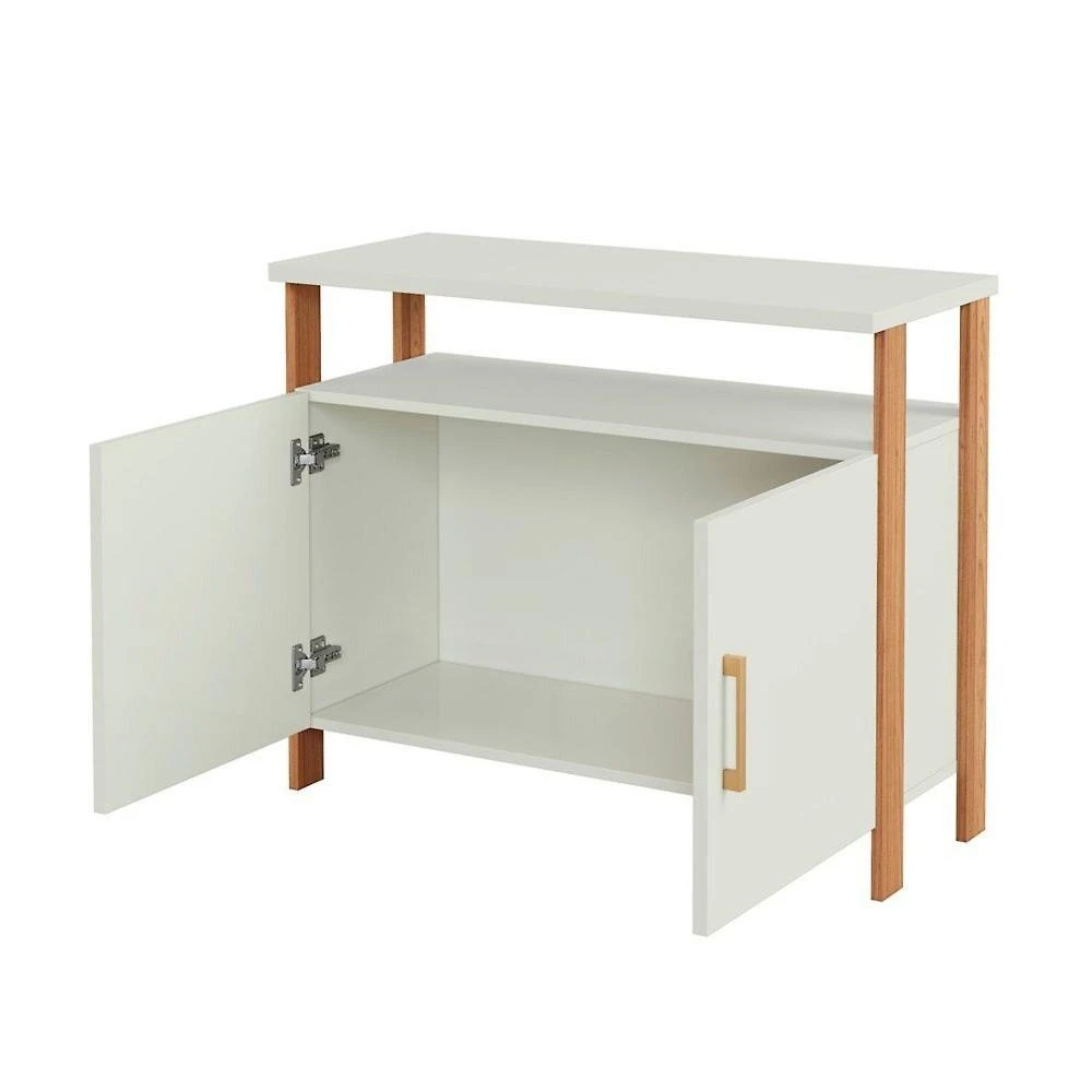 Miniatura Armário para Escritório 2 Portas 100% Mdf Freijo/ Off White