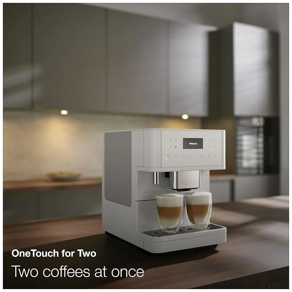 Miele CM 6160 MilkPerfection Lotus White - Máquina de Café Automática OneTouch for Two, AromaticSystem, WiFi, 120V